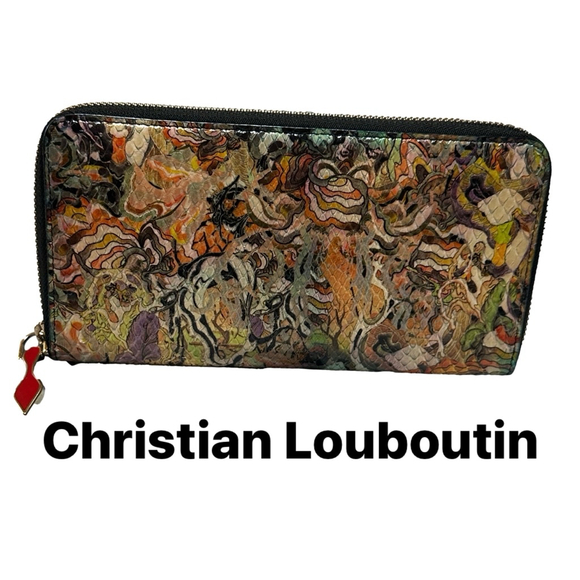 Christian Louboutin Handbags - Christian Louboutin Snakeskin Zip Around Wallet